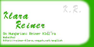 klara reiner business card